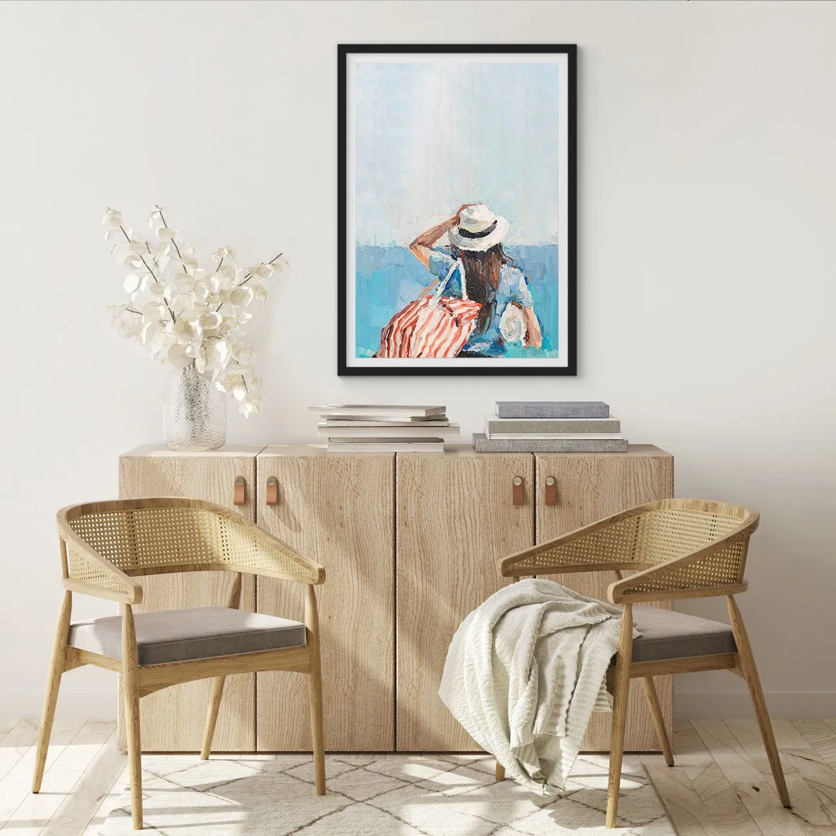 Póster en marco negro - Bienvenida a tus vacaciones - 40x50 cm