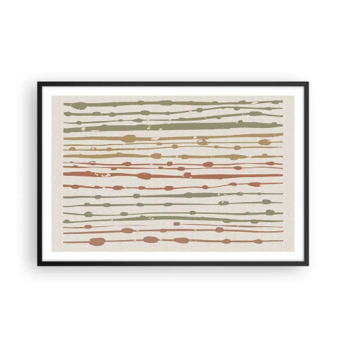 Póster en marco negro - Composición de notas musicales - 91x61 cm