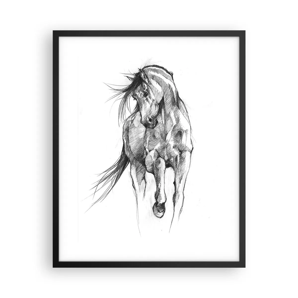 Póster en marco negro - En un elegante trote - 40x50 cm