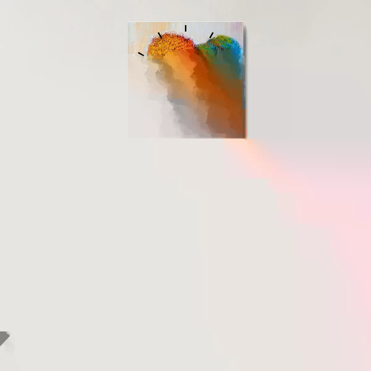 Reloj de pared - Reloj de vidrio - Un conjunto de colores llamativos - 40x40 cm