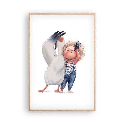 Póster en marco roble claro - Un plan para un gran viaje - 61x91 cm