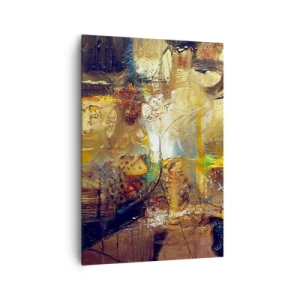 Cuadro sobre lienzo - Impresión de Imagen - Naturaleza muerta abstracta en colores cálidos - 70x100cm - Frío, templado, caliente - Decoración de pared moderna para salón y dormitorio ARTTOR