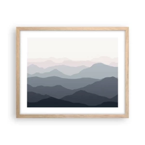 Póster en marco roble claro - Cordilleras a la vista - 50x40 cm