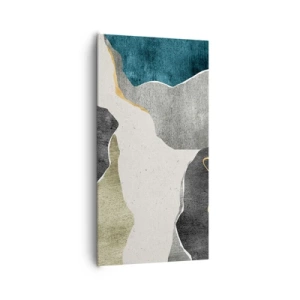 Cuadro sobre lienzo - Impresión de Imagen - Composición en mosaico con una hebra de oro - 65x120 cm