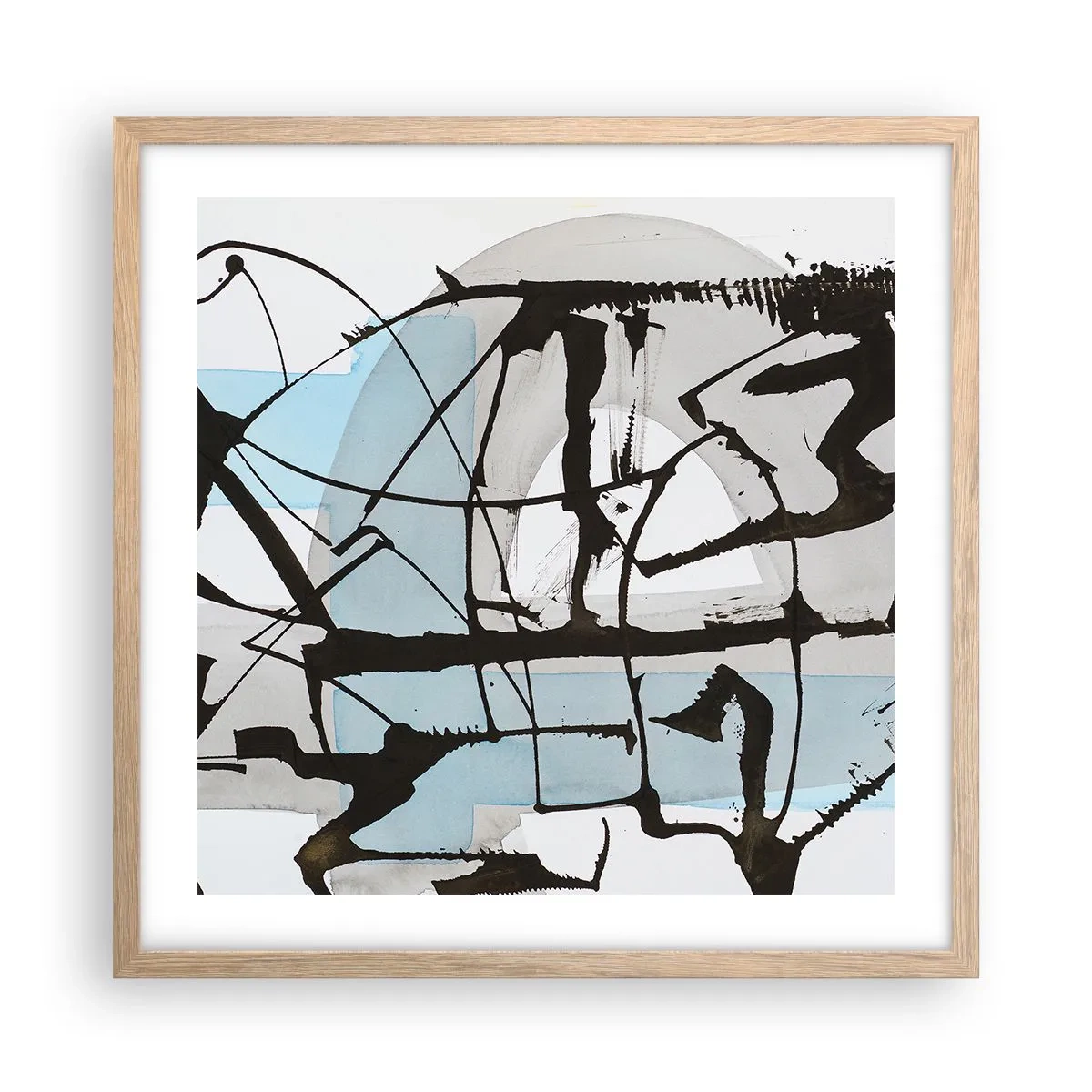 Póster en marco roble claro - Azul a pesar de todo - 50x50 cm