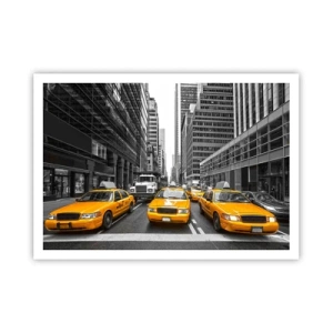 Póster - Taxis amarillos en las calles de Nueva York - 100x70cm - Nosotros somos los que damos color a la ciudad - Decoración de pared moderna para salón y dormitorio ARTTOR