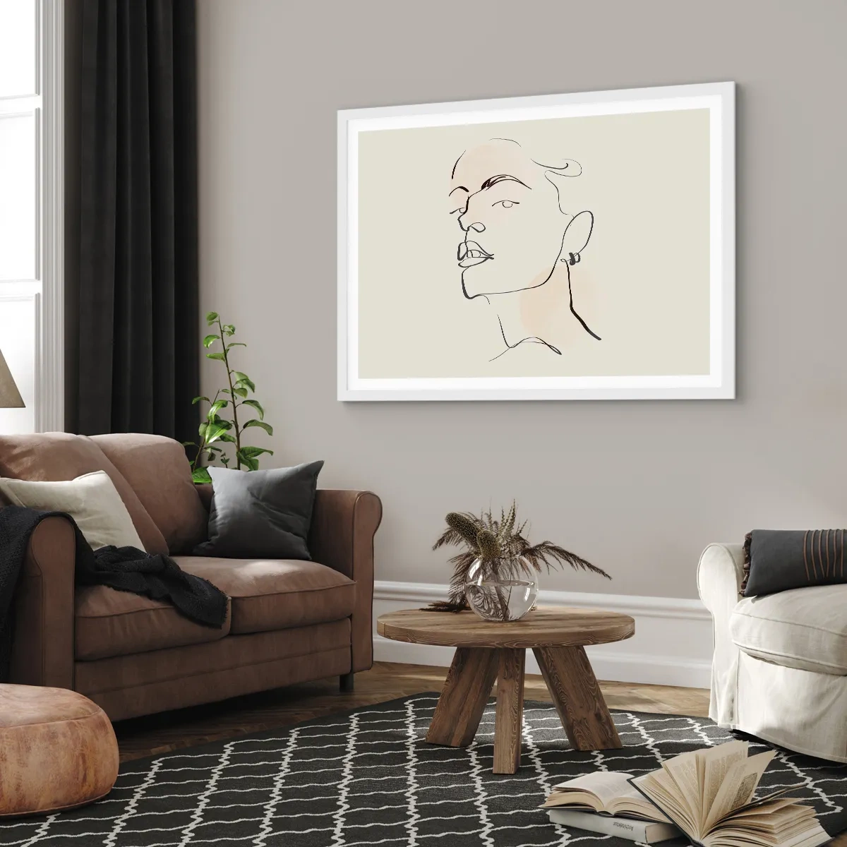 Póster en marco blanco - Una mirada orgullosa - 100x70 cm