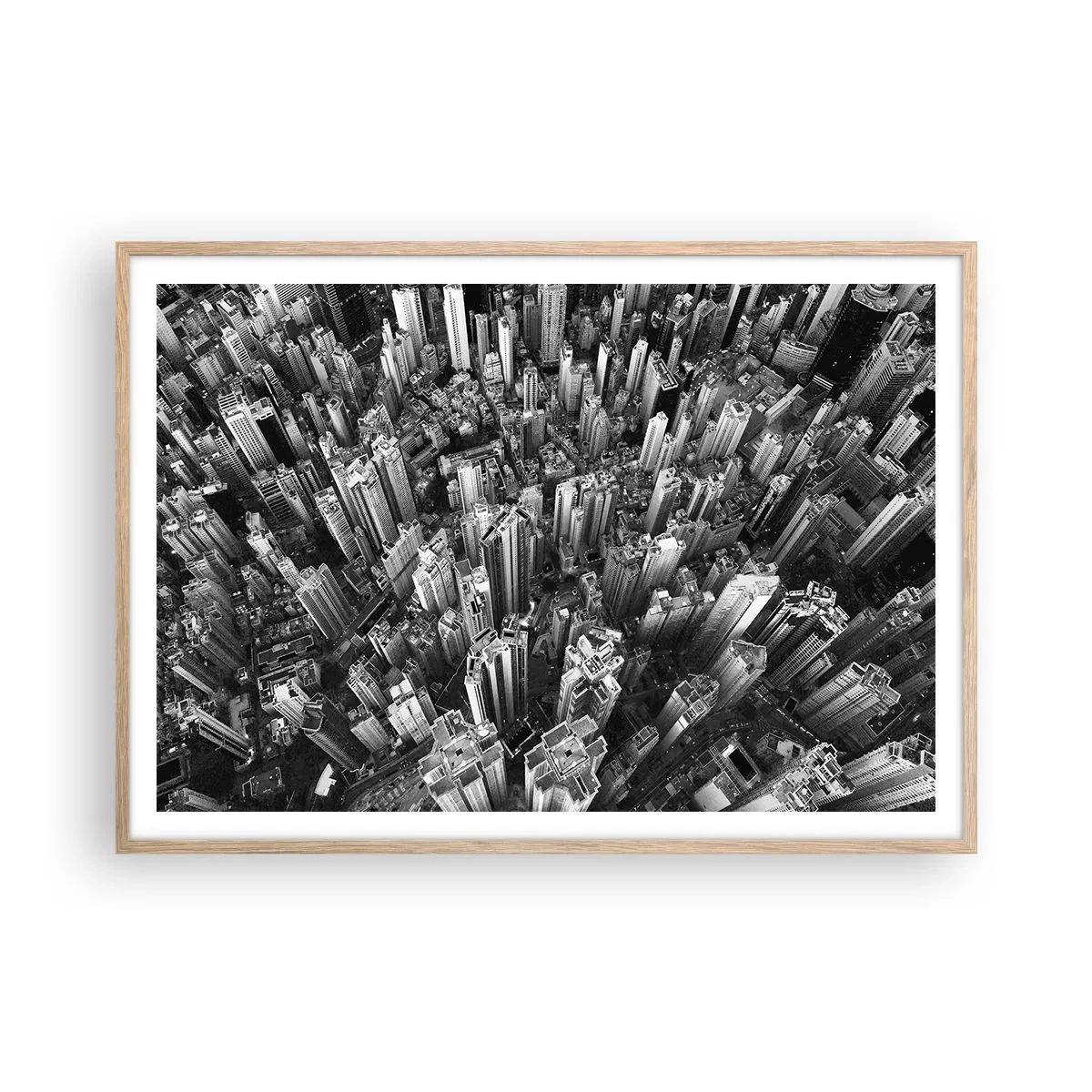 Póster en marco roble claro - Cada vez más alto - 100x70 cm