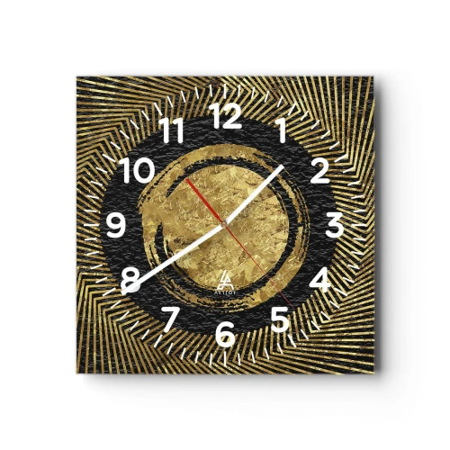 Reloj de pared - Reloj de vidrio - Composición glamour - 30x30 cm