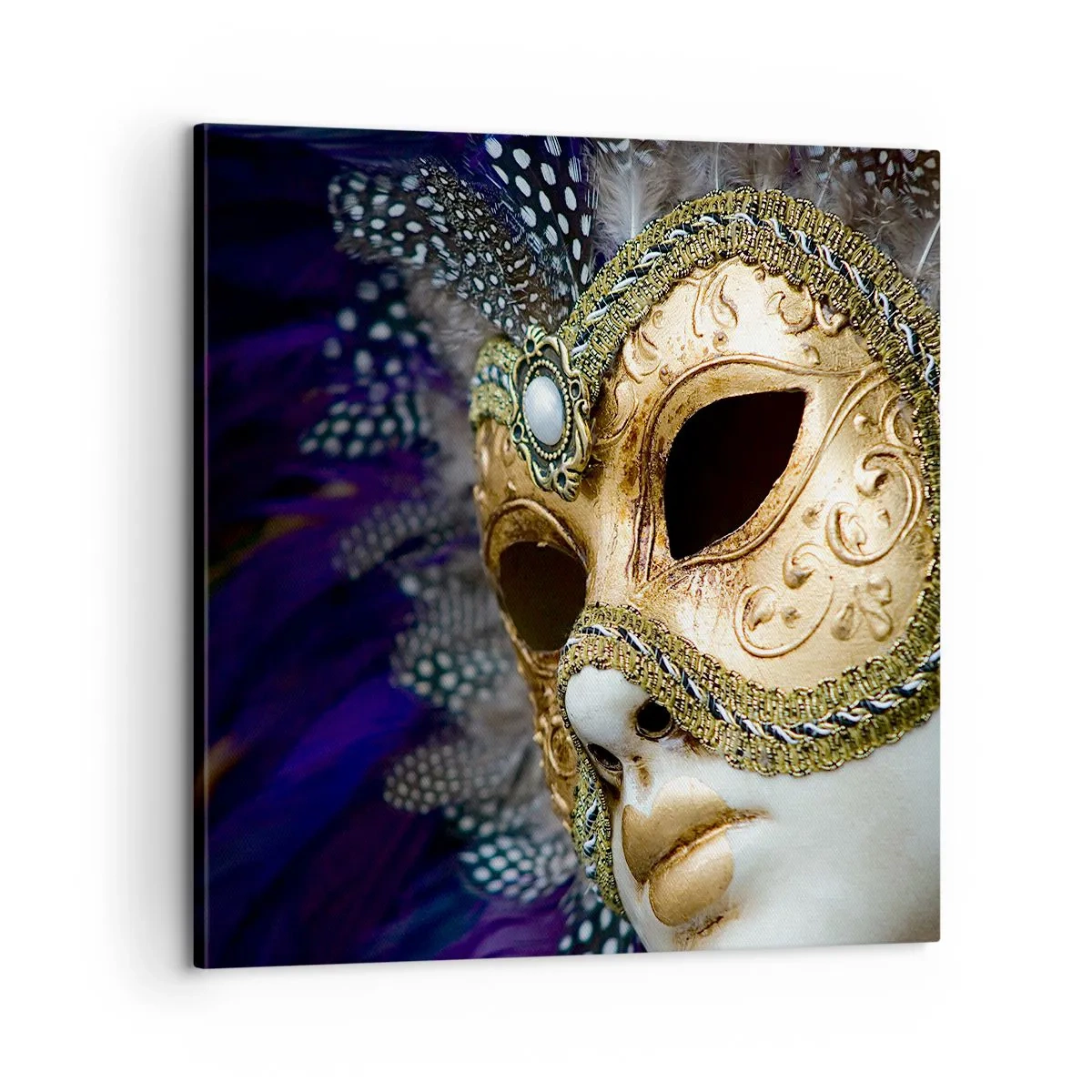 Cuadro sobre lienzo - Impresión de Imagen - Retrato veneciano en oro - 60x60 cm