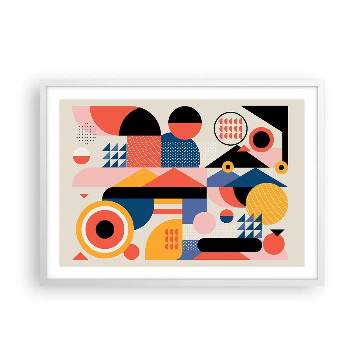 Póster en marco blanco - Composición: juegos - 70x50 cm