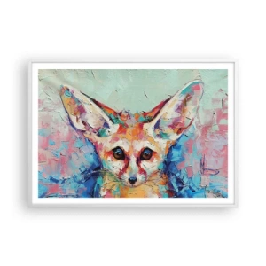 Póster en marco blanco - Mirada penetrante - 100x70 cm