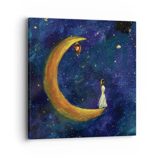 Cuadro sobre lienzo - Impresión de Imagen - La llamada de la Luna - 40x40 cm