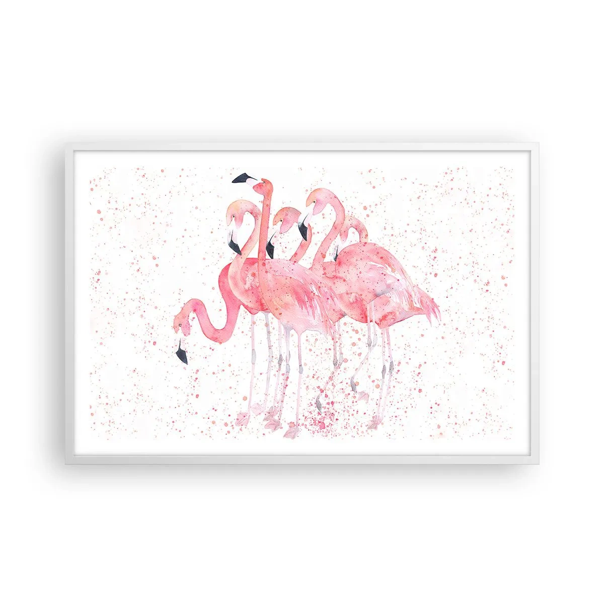 Póster en marco blanco - Asamblea rosa - 91x61 cm