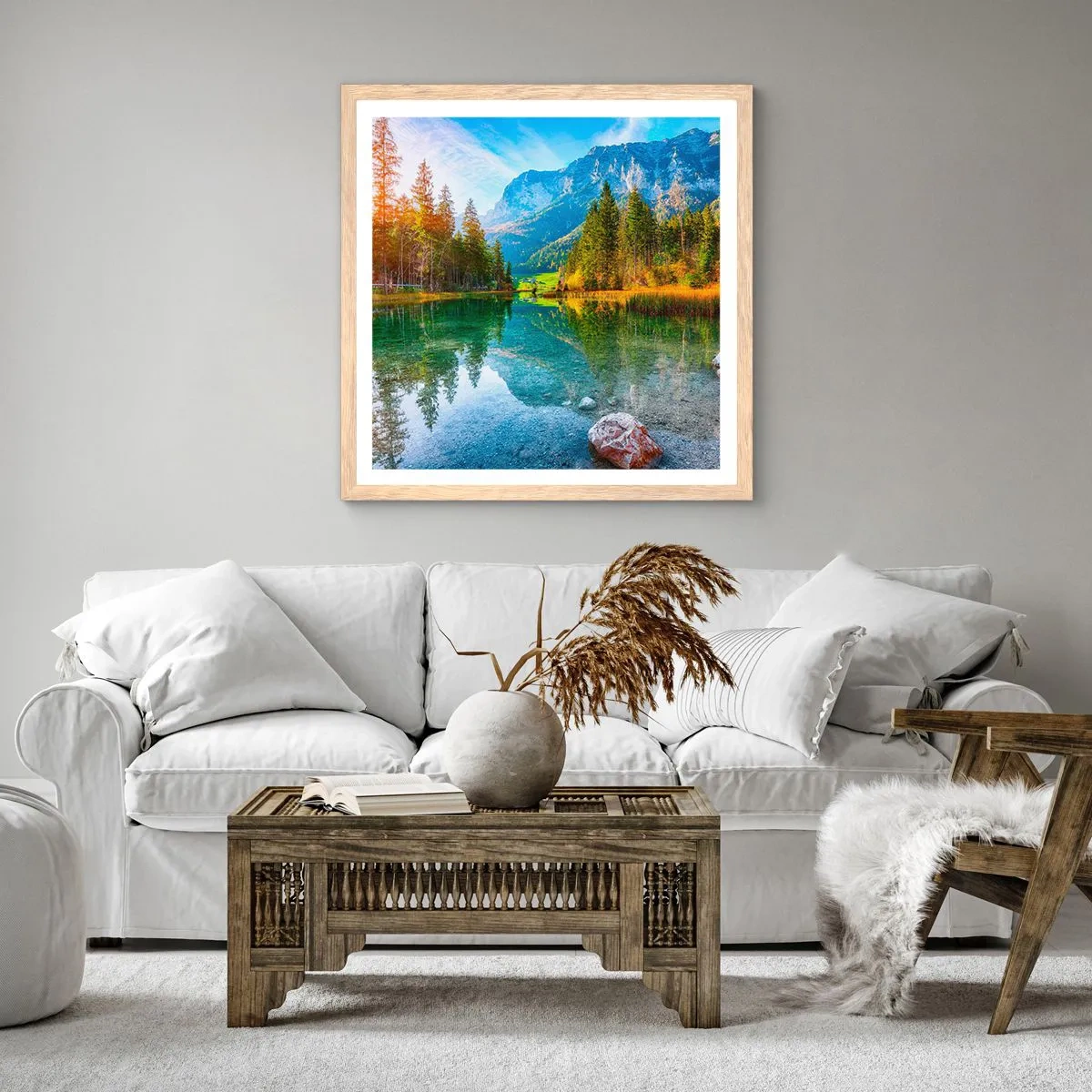 Póster en marco roble claro - La dulzura del otoño - 40x40 cm