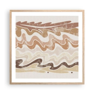 Póster en marco roble claro - Buena energía - buenas emociones - 60x60 cm