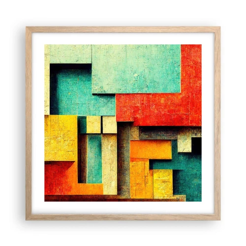 Póster en marco roble claro - Festival de ángulos rectos - 50x50 cm