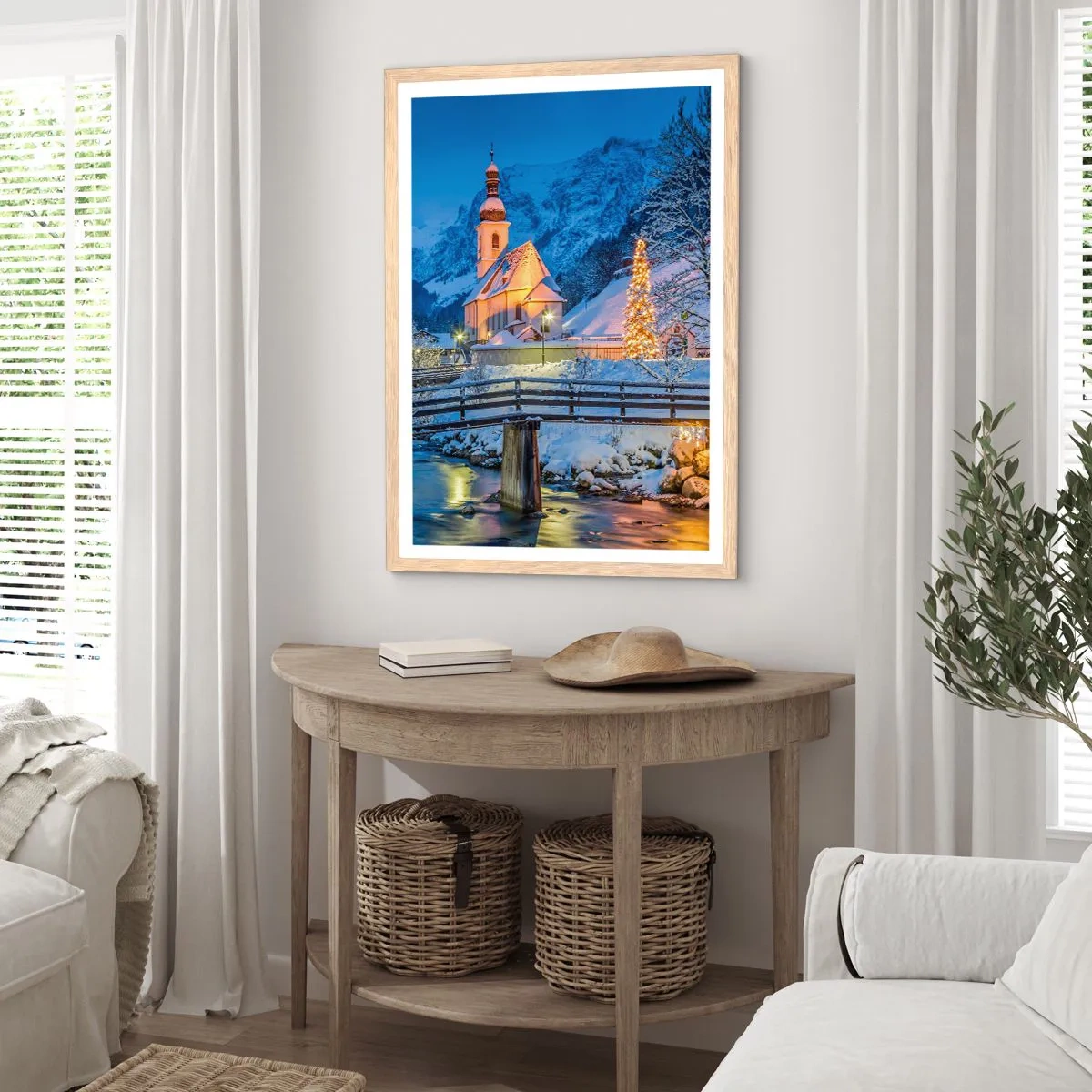 Póster en marco roble claro - El espíritu de la Navidad - 70x100 cm