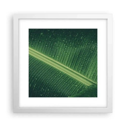 Póster en marco blanco - Estructura del verde - 30x30 cm