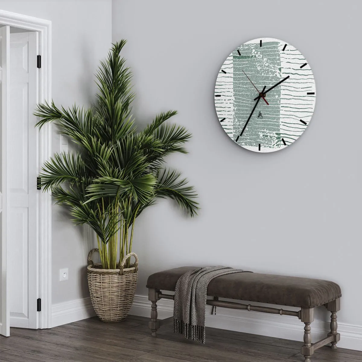Reloj de pared - Reloj de vidrio - Abstracción marina - 30x30 cm