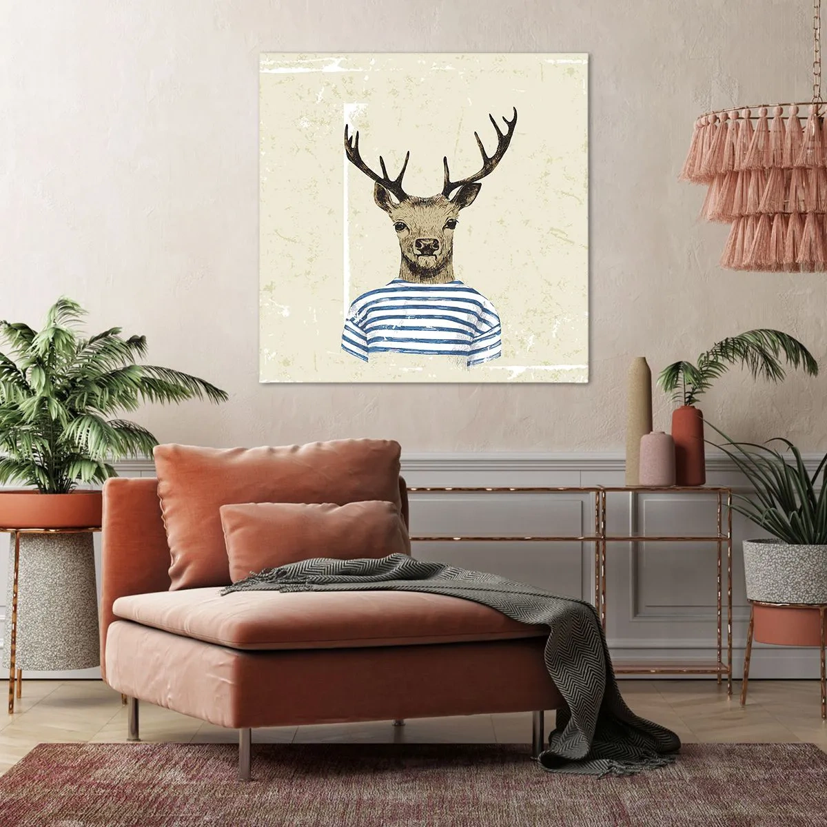 Cuadro sobre lienzo - Impresión de Imagen - Porque me gustan las camisas de rayas - 30x30 cm