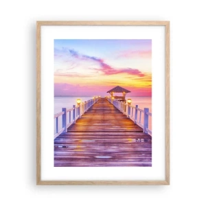 Póster en marco roble claro - El silencio lila-dorado de la tarde - 40x50 cm