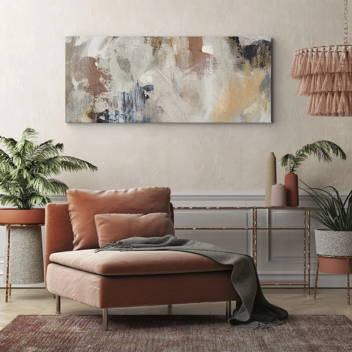 Cuadro sobre lienzo - Impresión de Imagen - Abstracción brumosa - 100x40 cm