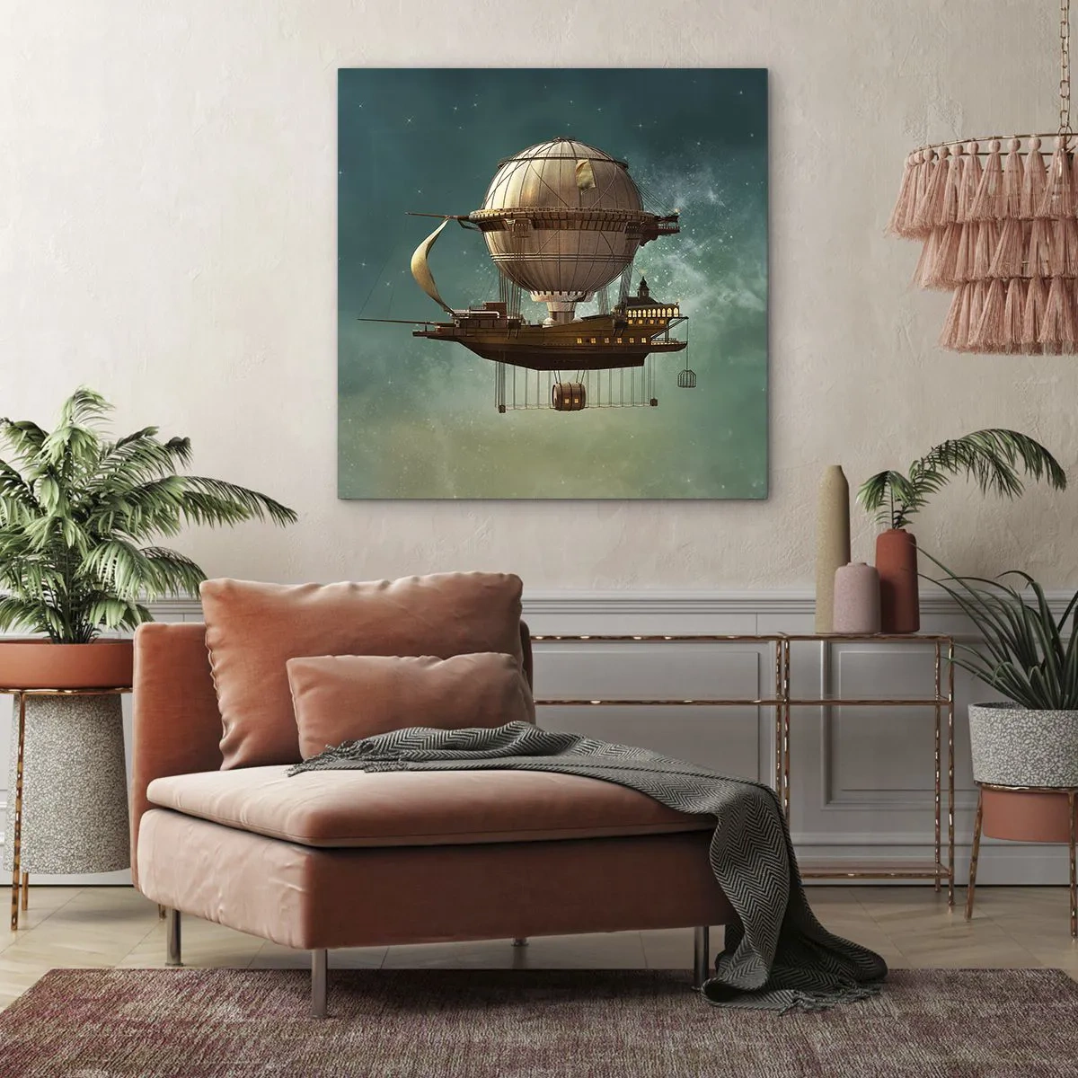 Cuadro sobre lienzo - Impresión de Imagen - Julio Verne saluda - 70x70 cm