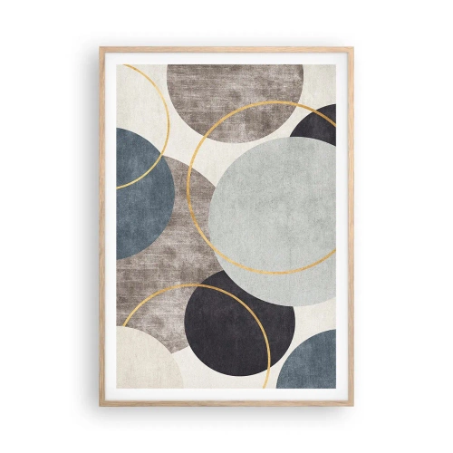 Póster en marco roble claro - Círculo tras círculo - 70x100 cm