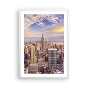 Póster en marco blanco - Alcanzar las nubes - 50x70 cm