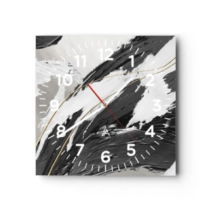 Reloj de pared - Reloj de vidrio - Abstracción con estilo - 30x30 cm