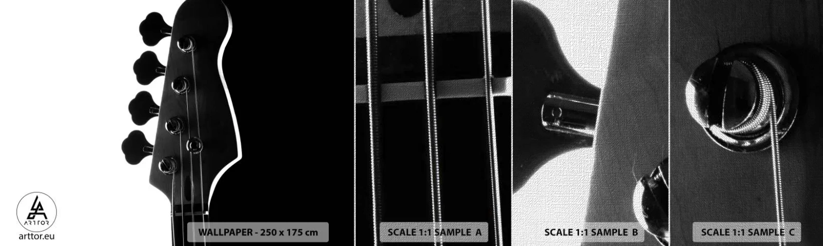 Muestra de fotomural Premium Canvas - Silencio musical  - Guitarra, Música, Moderno - 100x30 cm