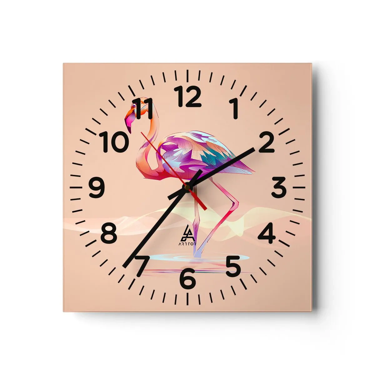 Reloj de pared - Reloj de vidrio - Pájaro de las buenas emociones - 30x30 cm