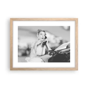 Póster en marco roble claro - ¿Diga?, estamos en los años 50. - 40x30 cm