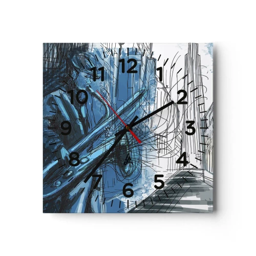 Reloj de pared - Reloj de vidrio - Rapsodia urbana - 30x30 cm