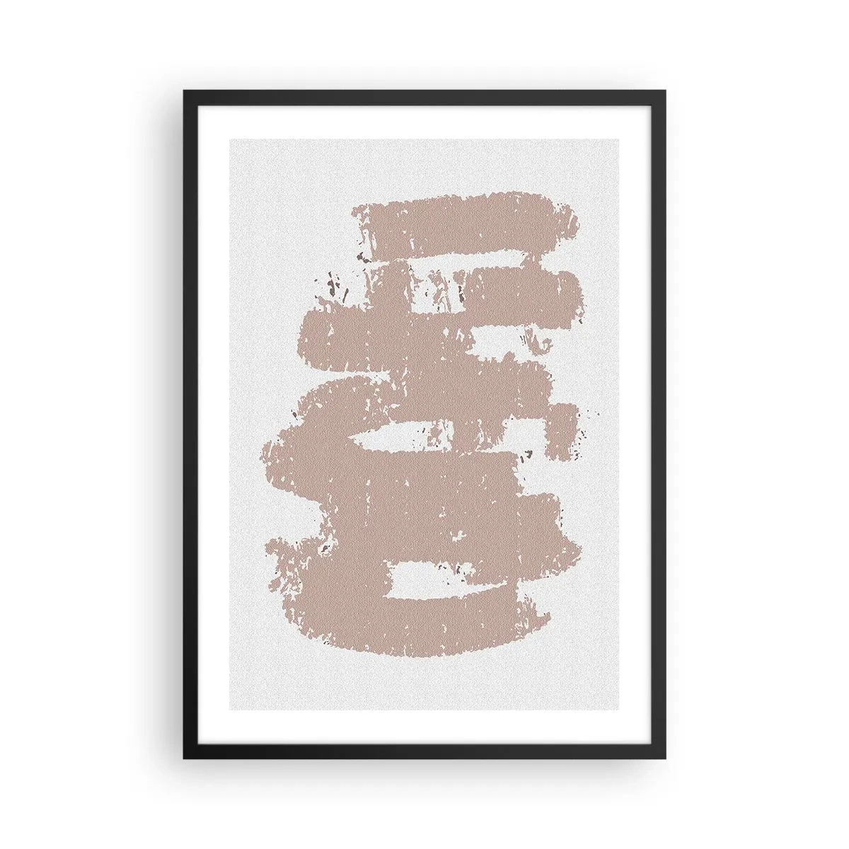 Póster en marco negro - Una composición minimalista en tonos beige. - 50x70cm - Abstracción en rosa suave - Decoración de pared moderna para salón y dormitorio ARTTOR