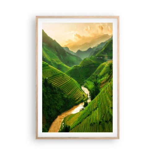 Póster en marco roble claro - Valle vietnamita - 61x91 cm