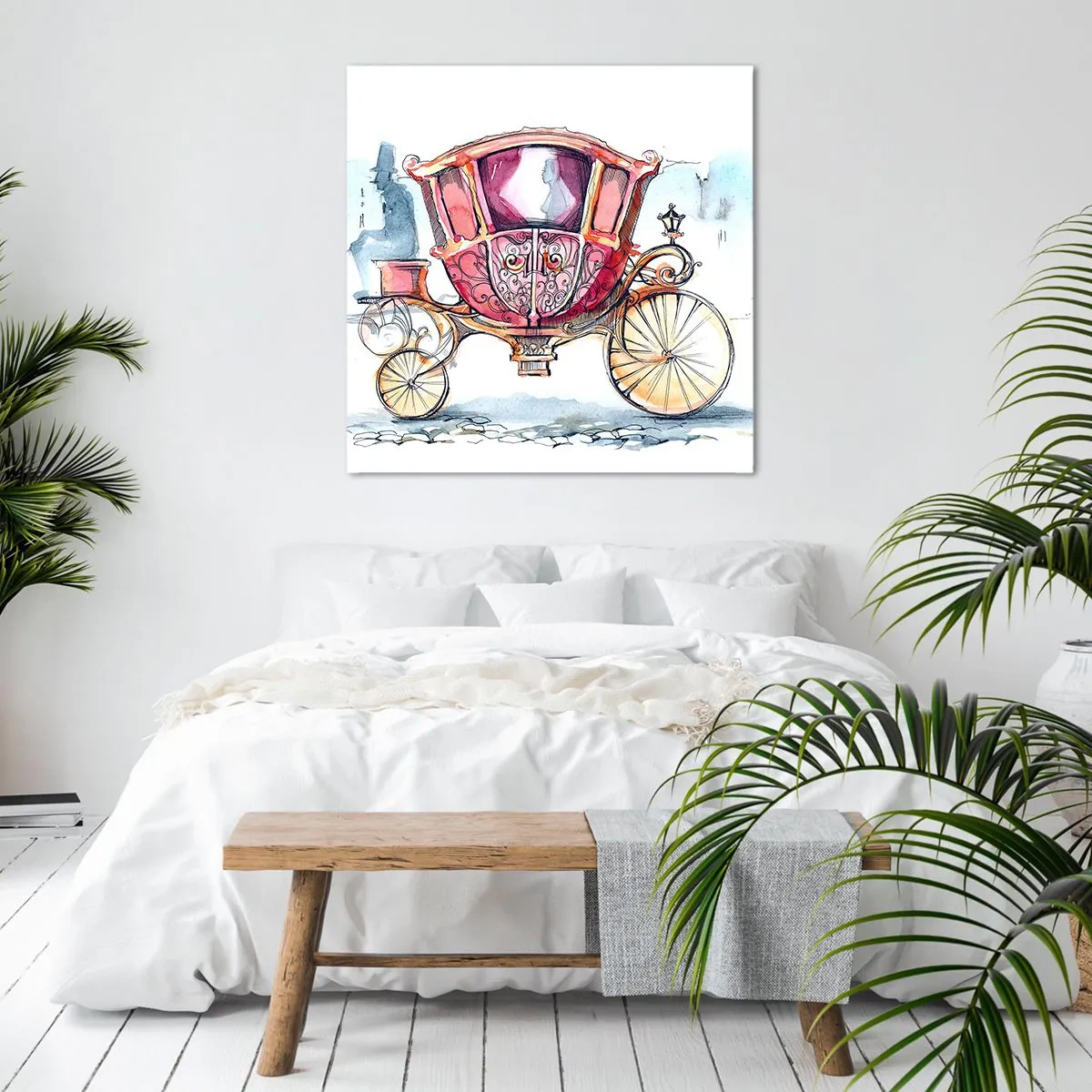 Cuadro sobre lienzo - Impresión de Imagen - ¿A la boda o al baile? - 70x70 cm