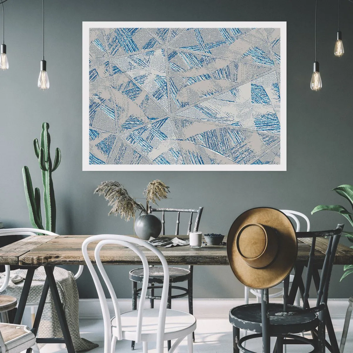 Póster - En un laberinto gris azulado - 70x50 cm