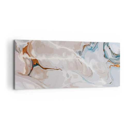 Cuadro sobre lienzo - Impresión de Imagen - El azul serpentea por el blanco - 100x40 cm