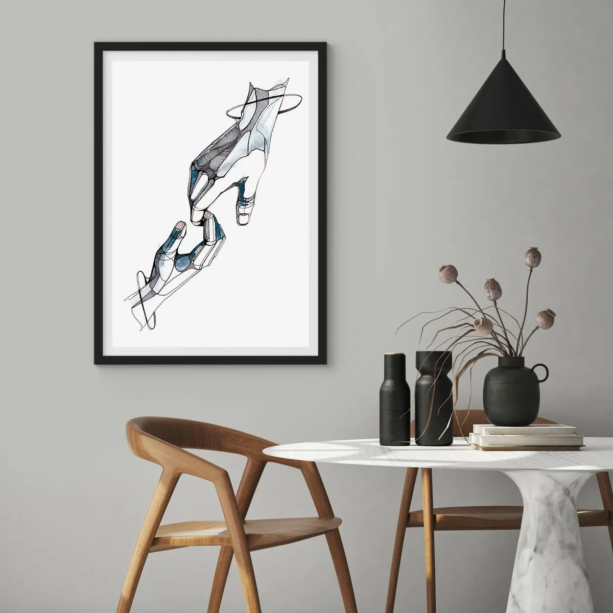 Póster en marco negro - Un buen gesto - 61x91 cm