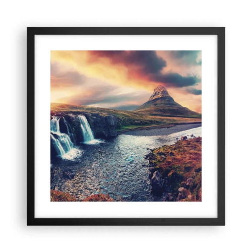 Póster en marco negro - En la majestuosidad de la naturaleza - 40x40 cm