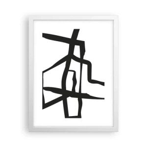 Póster en marco blanco - Construcción en blanco y negro - 30x40 cm