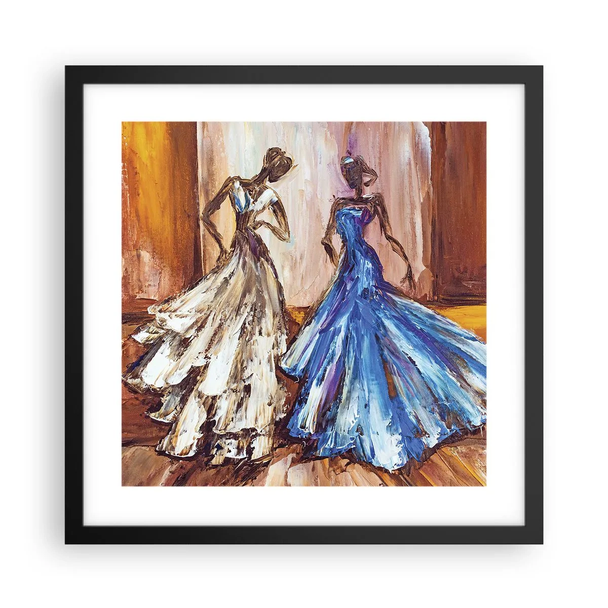 Póster en marco negro - Un elegante dúo - 40x40 cm