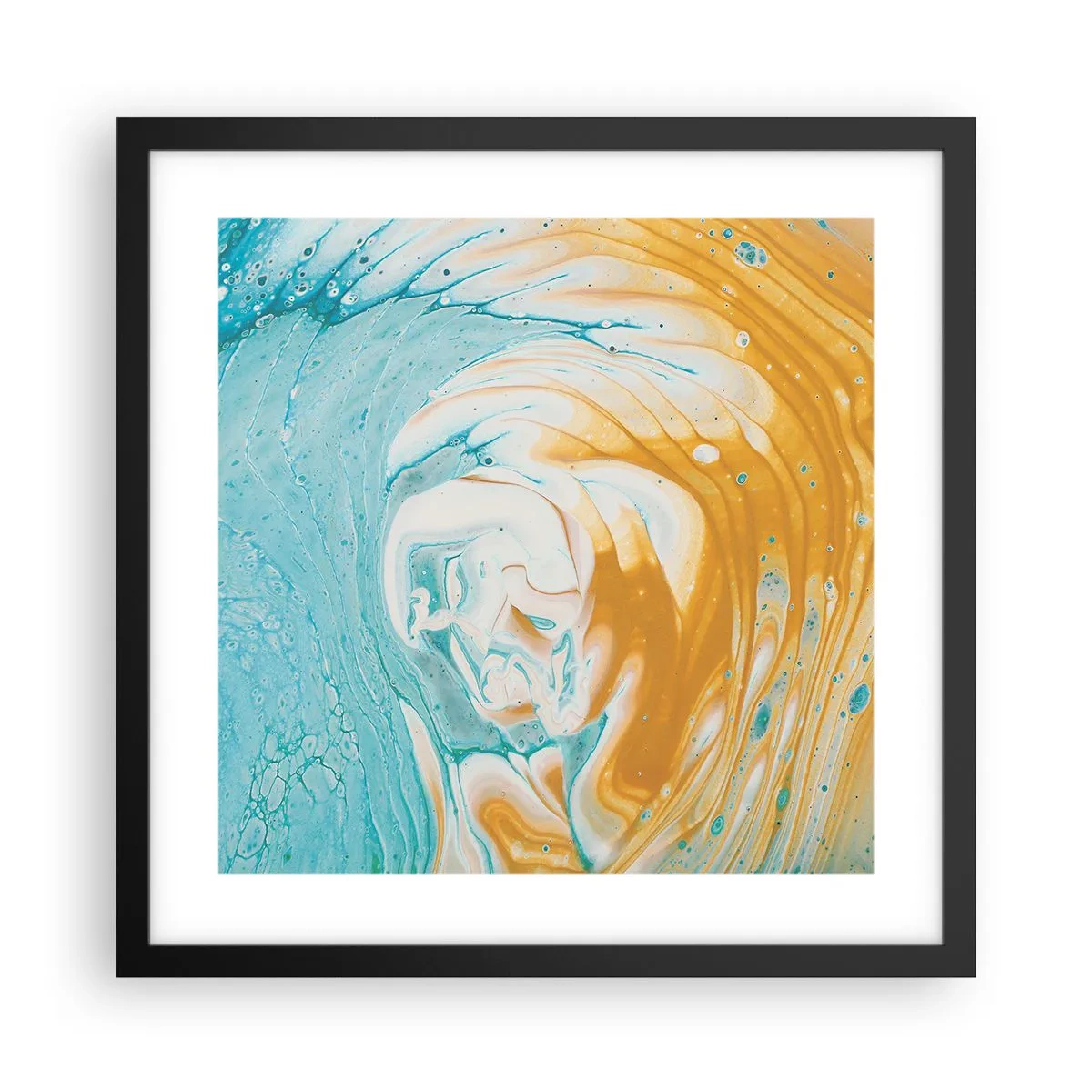 Póster en marco negro - Remolino pastel - 40x40 cm