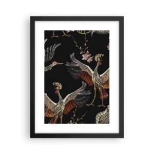 Póster en marco negro - Aves de cuento de hadas - 30x40 cm