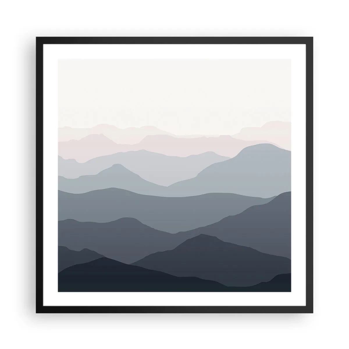 Póster en marco negro - Cordilleras a la vista - 60x60 cm