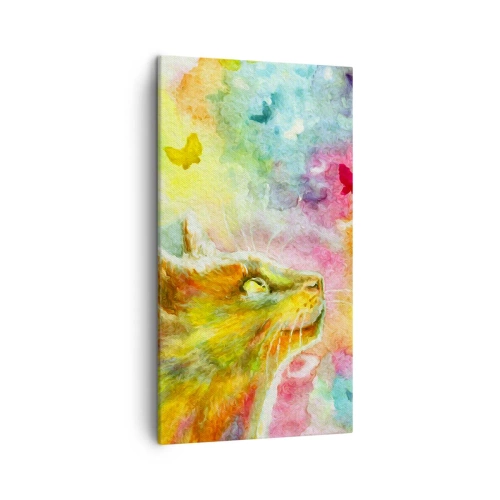 Cuadro sobre lienzo - Impresión de Imagen - En el paraíso de los gatos - 45x80 cm