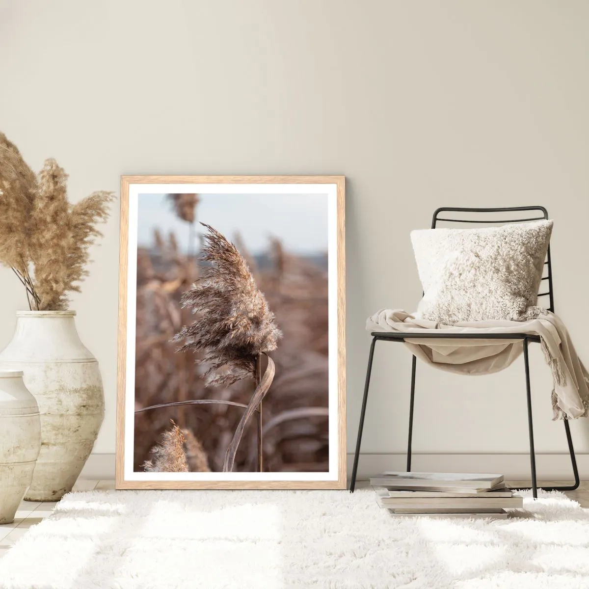 Póster en marco roble claro - Es hora de volar con el viento - 70x100 cm