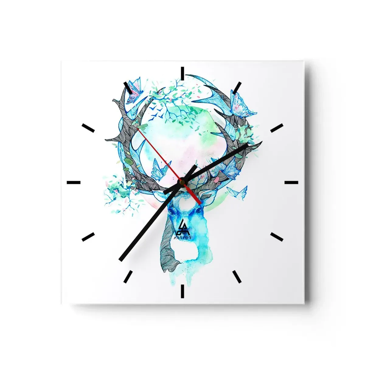 Reloj de pared - Reloj de vidrio - La fuerza y la dulzura de la naturaleza - 40x40 cm